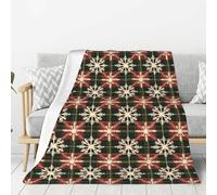 Manta suave para sofá, sillón y cama de 76 x 102 cm (30" x 40") - Estampado de copos de nieve a cuadros, manta ligera de franela acogedora para hombres y mujeres, manta de viaje de felpa cálida y mull