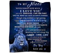 Manta suave y cálida y acogedora para mi sobrina, regalos de tío León azul para mi sobrina, regalos de tío o tía, Navidad, tía a sobrina, manta de nacimiento de 80 x 60 pulgadas