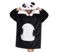 Manta Sudadera Sherpa Oversize con Mangas y Capucha Panda Manta Sofá Portátil Unisex Hombre Mujer Regalo Invierno