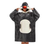 Manta Sudadera Sherpa Oversize con Mangas y Capucha Panda Manta Sofá Portátil Unisex Hombre Mujer Regalo Invierno