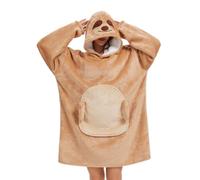 Manta Sudadera Sherpa Oversize con Mangas y Capucha Panda Manta Sofá Portátil Unisex Hombre Mujer Regalo Invierno