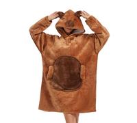 Manta Sudadera Sherpa Oversize con Mangas y Capucha Panda Manta Sofá Portátil Unisex Hombre Mujer Regalo Invierno