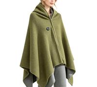 Manta térmica portátil con 3 niveles de temperatura | Capa cálida para interiores, casa, apartamento, dormitorio, viaje, salón, estudio, color verde militar