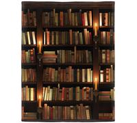 Manta XSMEI con libros. Mantas de forro polar suaves y c lidas para amantes de la lectura. Ideas de regalo. Estanter a vintage con velas. 101 x 1