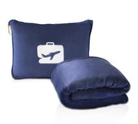 Manta y almohada de viaje EverSnug: manta de avi n 2 en 1 suave y premium con funda de almohada, funda para equipaje de mano y clip para mochila