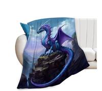 Manta y mantas de dragón morado, regalos para amantes de los dragones, manta espacial de dragón, manta de dragón, suave y acogedora, manta de franela cálida para hombres, niños, niñas, niños, adultos,