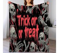 Mantas con Cabeza De Calavera Mano De Calavera 220x240cm, Manta De Franela Tema De Halloween Cálida Y Afelpada para Todas Las Estaciones Suave Cómoda Y De Microfibra para Interiores Y Exteriores