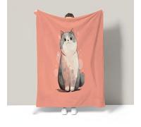 Mantas con Gato De Acuarela 150x200cm, Manta De Franela Animales Lindos Cálida Y Afelpada para Todas Las Estaciones Suave Cómoda Y De Microfibra para Interiores Y Exteriores