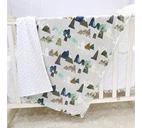 Mantas de bebé, Manta de Minky Floral púrpura para niños niñas, Respaldo de Puntos, Doble Capa, Manta de recepción de Cuna, 30x40 Pulgadas, montaña