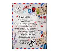 Mantas De Franela Suave Personalizada, Manta para Mi Nieta Carta De Abuela Fuzzy Throws Blanket,Manta para Sofá,Mantas De Oficina Nieta Regalos De Cumpleaños Navidad,Abuela A Nieta10,150*200CM