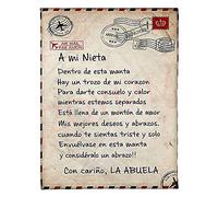 Mantas De Franela Suave Personalizada, Manta para Mi Nieta Carta De Abuela Fuzzy Throws Blanket,Manta para Sofá,Mantas De Oficina Nieta Regalos De Cumpleaños Navidad,Abuela A Nieta12,150*200CM