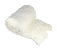 Mantas de punto Home Soft Things, 127 x 152 cm, color blanco, suaves, acogedoras y esponjosas, decorativas con borlas, para sof cama o sof .