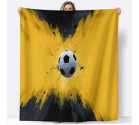 Mantas deportivas de centro de explosión y balón de fútbol caliente, regalo a cuadros de sofá arte abstracto, de franela, gruesa, suave y cómoda, manta cálida para cama para adultos y niños, 180 x 220