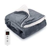 Mantas Electricas, Tejido de felpa de doble capa 160 X 130 Cm, Temporizador De Apagado Automático De 9 Horas, Ajuste De Temperatura En 10 Niveles, Apta Para Sofás, Oficinas, Acampadas Y Mucho Más.