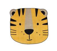 MANTAS MORA - Alfombra Infantil con Forma Tigre Terciopelo y Antideslizante 100% Poliéster Microfibra Tacto Super Suave Mullido Especial Juegos G15