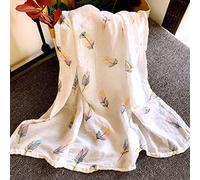Mantas Para Bebés La Historieta De La Envoltura Del Algodón De La Fibra De Bambú Imprimió La Toalla Suave Y Cómoda Del Swaddle Del Edredón De Los Niños-Pluma_El 110 * 120Cm