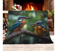 Mantas para Cama 85 de Franela Animales Aves Imagen de Un MartíN Pescador Manta Polar para Sofa Extra Suave para Sofá Viajes Niños Naturaleza Cobijas de Regalo para Mujer y Hombre 100x130 cm L