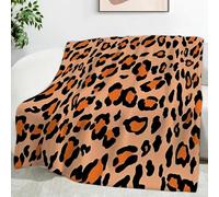 Mantas Para Cama Estampado de Leopardo Naranja, Suave y Esponjoso 3D Manta Polar, Patrón Abstracto Manta Franela Reversible Apto Para Cama, Sofá, Oficina, Coche, Viajes, Camping (100x130cm) SF152
