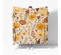 Mantas para Cama Sofa 180x200 cm, Manta de Franela Flores de Estilo de Dibujos Animados Suave Cobijas de Otoño Invierno para Niños y Adultos, De Color Claro Frazada Ligera de Regalo para Viajes