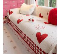 Mantas para sofá Grandes de 3 plazas, Cubierta en Forma de L para sofá de Felpa para Perros y Mascotas, Protector de Muebles seccional Lavable para decoración del hogar Red 180x420cm/70.87x165.35in