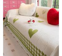 Mantas para sofá Grandes de 3 plazas, Cubierta en Forma de L para sofá de Felpa para Perros y Mascotas, Protector de Muebles seccional Lavable para decoración del hogar Green 180x130cm/70.87x51.18in