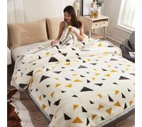 Mantas Raschel, Manta Coreana de 2 Capas tamaño King, Gruesa Manta de visón con Estampado Raschel, cómoda, cálida, Resistente a la decoloración y Antibolitas, Manta para sofá Cama (J 79 * 91"/3,5 kg)
