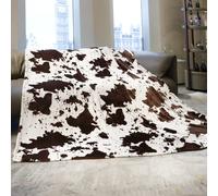 Mantas tamaño Queen para Cama, Manta de Forro Polar mullida con Estampado de Vaca Extragrande, decoración de Campo acogedora de Lujo para Dormitorio y Sala de Estar, Ropa de Cama Ligera y cálida