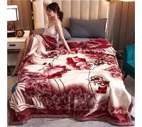 Mantas térmicas de visón sintético, tamaño Individual/Queen, Manta térmica de vellón, Manta Estampada en Relieve de 2 Capas, N, 80 x 90 Pulgadas/9 LB