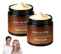 Manteca corporal con feromonas para hombre: crema hidratante con aroma a colonia y bálsamo perfumado, manteca corporal para hombre, hidratación duradera, con manteca de karité (2PCS)