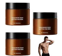 Manteca corporal con feromonas para hombres, crema hidratante con colonia y bálsamo perfumado, manteca corporal para hombres, hidratación y fragancia duraderas, para pieles secas y sensibles (3PCS)