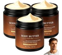 Manteca corporal con feromonas para hombres y mujeres, crema hidratante y bálsamo perfumado con aroma a colonia, hidratación duradera para piel seca y sensible（3Pcs）