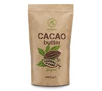 Manteca de Cacao - 1kg / 1000g - Manteca de Cacao Comestible - Theobroma Cacao - Pura y Natural - Prensada en Frío - Cruda sin Refinar - Cacao para Cocinar y Cuidado de la Belleza
