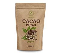 Manteca de Cacao - 250g - Pura y Natural - Prensada en Frío - Cruda sin Refinar - Theobroma Cacao - Manteca de Cacao Comestible - Cacao para Cocinar y Cuidado de la Belleza