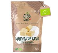 Manteca de Cacao Pura y Orgánica - 250g. Manteca de Cacao Comestible para Reposteria o Cosmetica. Manteca Alimentaria Cruda y Natural.