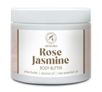 Manteca de Rosa-Jazmín 300 ml - Manteca Corporal en Crema con Manteca de Karité - Aceite de Almendras & Aceite de Coco - Hidratante Corporal - Cuidado de la Piel - Cuidado de Manos - Belleza
