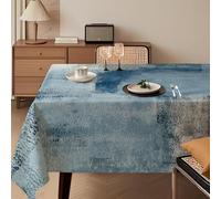 Mantel 100 x 140 cm Azul Pintura de Arte Moderno Manteles Antracita Lavable Decoración de Mesa de Lino Rectangular Vintage Decoración Estética Mantel para Fiesta de otoño Bodas Vacaciones Cumpleaños