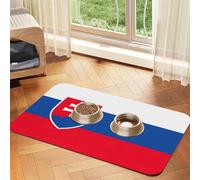 Mantel absorbente con estampado de bandera de Eslovaquia, almohadilla especial para cuencos de mascotas, enrollable para almacenamiento, ideal para cuencos de mascotas
