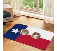 Mantel absorbente con estampado de bandera de Texas, almohadilla especial para cuencos de mascotas, enrollable para almacenamiento, ideal para cuencos de mascotas