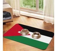 Mantel absorbente para mascotas con estampado de bandera de Jordania, almohadilla especial para cuencos de mascotas, enrollable para almacenamiento, ideal para cuencos de mascotas