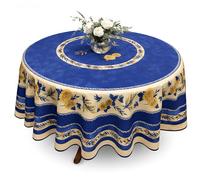 Mantel antimanchas con diseño de girasol de abeja - rectangular o redondo, varios tamaños, fácil de limpiar, estilo provenzal para cocina y jardín (azul, 180 cm)
