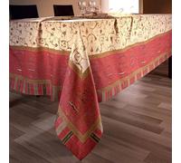 Mantel Bassetti Granfoulard OPLONTIS RB de algodón burdeos para 8/12 plazas