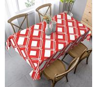 Mantel Bastón De Caramelo Navideño De Rayas Rojas 137X183Cm Mantel Mesa Resistente Fácil De Limpiar Manteles Mesa para Jardín Comedor Hogar