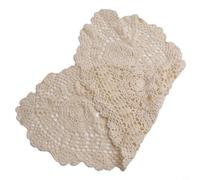 Mantel clásico de algodón blanco con detalle de encaje de ganchillo para mesa ovalada para decoración de caminos en interiores residenciales o comerciales
