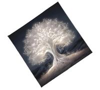 Mantel con diseño de árbol blanco, tarot, cartas, altarot, tela, tela de tela para mesa, tapiz, tarot fácil