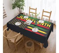 Mantel con el Lema Juneteenth en el puño de la Bandera, Día de la Historia Afroamericana, para Comedor, Cocina, Fiesta de cumpleaños, decoración para Mesa de Comedor, Buffet, Fiestas, Patio, Camping