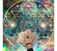 Mantel cuadrado de péndulo de adivinación, juego de mesa, tarot, mantel de astrología, oráculos, juego de mesa, mantel de tarot, tela de lectura de tarot, mantel de adivinación