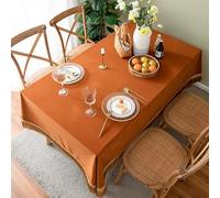 Mantel cuadrado de terciopelo con borlas, 65 x 65 cm, estilo elegante, tela de felpa suave, resistente a las arrugas, decorativo para mesa de comedor para el hogar (naranja)