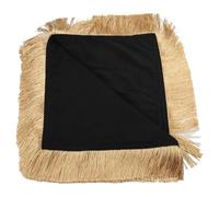 Mantel cuadrado de terciopelo con borlas europeas, 65 x 65 cm, tela con borlas europeas, este mantel es suave y festivo para celebraciones (negro)