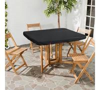 Mantel cuadrado impermeable para mesa de patio con material Oxford 600D con dobladillo elástico para permanecer en su lugar fuera (112 x 112 x 10 cm)