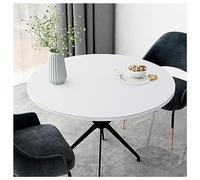 Mantel Cuero Redondo Antimanchas Impermeable Lavable Antideslizante Alfombrilla de Protector de Mesa Exterior, Interior, Jardín, Patio, Comedor, Cocina, Tapetes para Mesa Decoracion(120 cm,White)